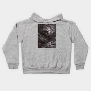 Puss in Boots Nears the Castle - Gustave Dore Kids Hoodie